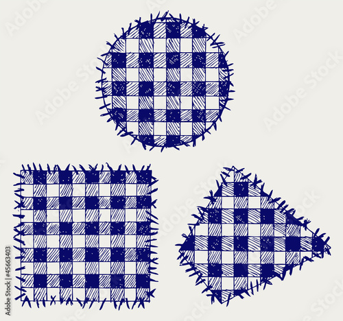 Set patchwork. Doodle style