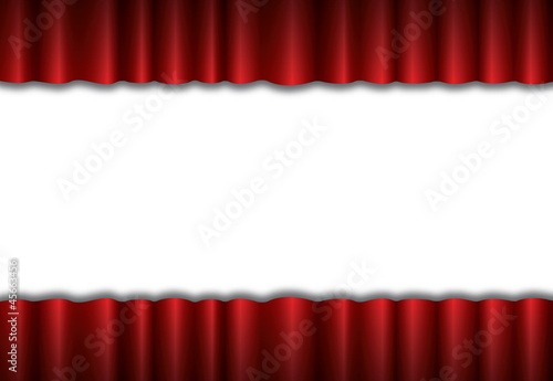 Red theater silk curtain background with wave, EPS10