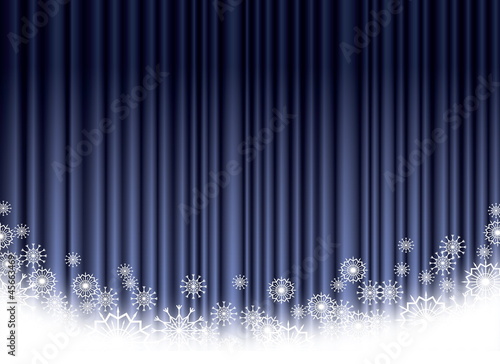 Christmas blue curtain background with snowflakes, EPS10