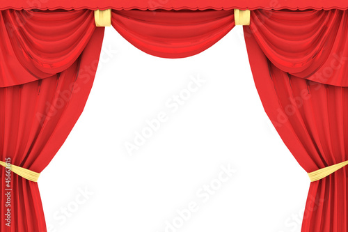 red curtain in 3D