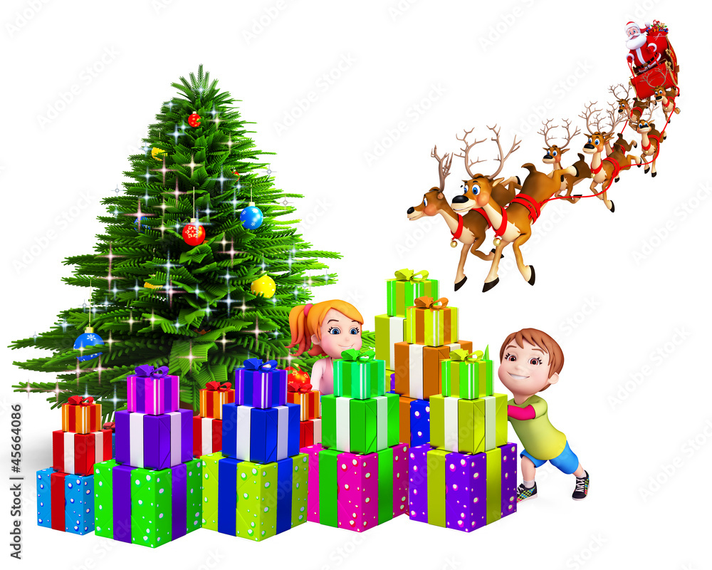 kids with lots of gift kids with lots of gift