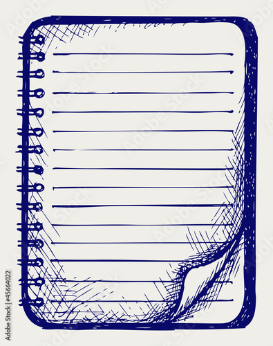 Paper with notebook. Doodle style
