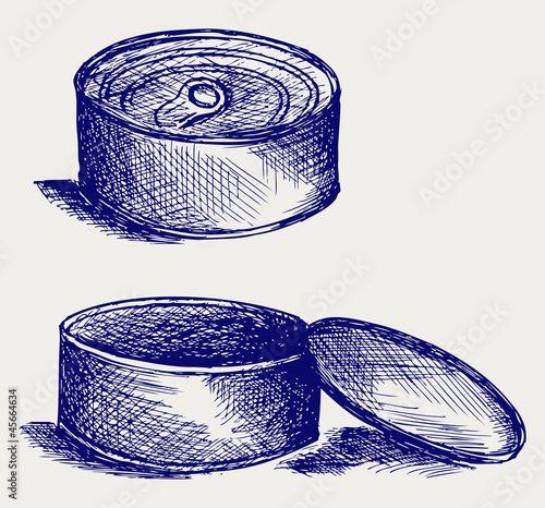 Tin can. Doodle style