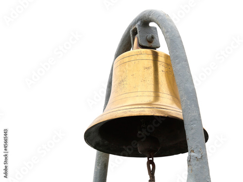 Shining ship's bell isolated on white photo