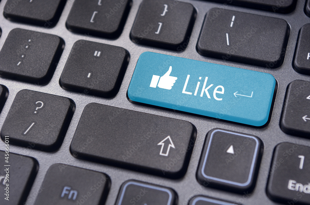 like message on keyboard button, social media concepts like message on keyboard button, social media concepts