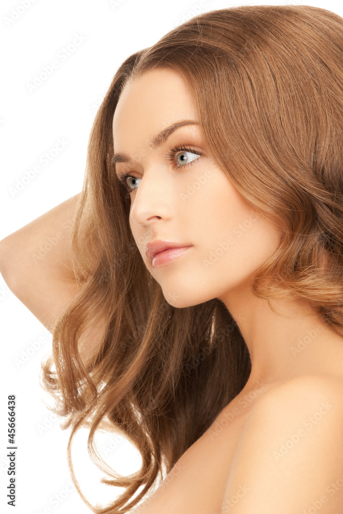 Naklejka premium beautiful woman with long hair