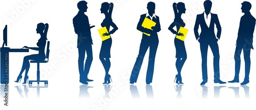 Silhouettes of business people