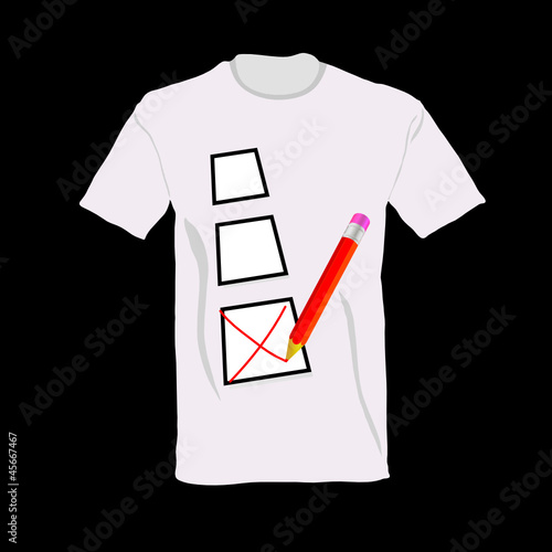 T-shirt with ticking vector illustration