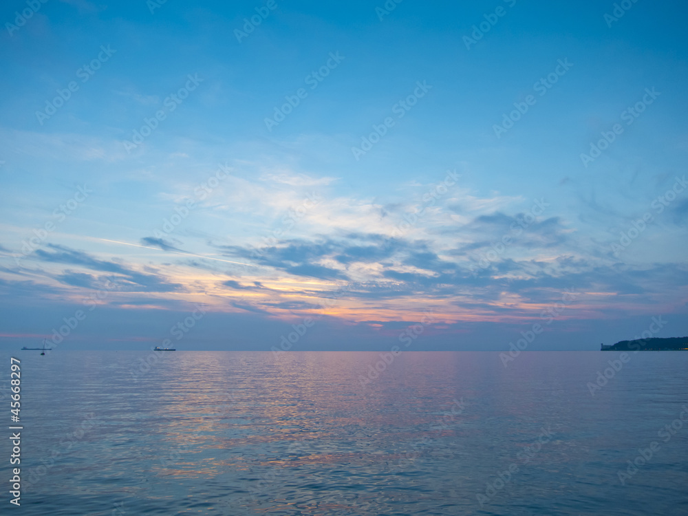 gulf of trieste at sunset