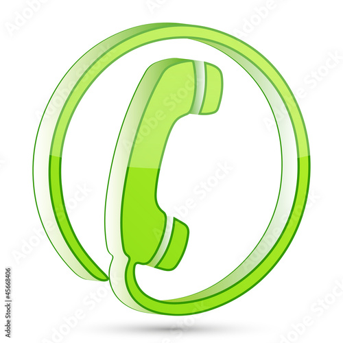 Green 3D Glossy Phone Icon - Kontakt, Support