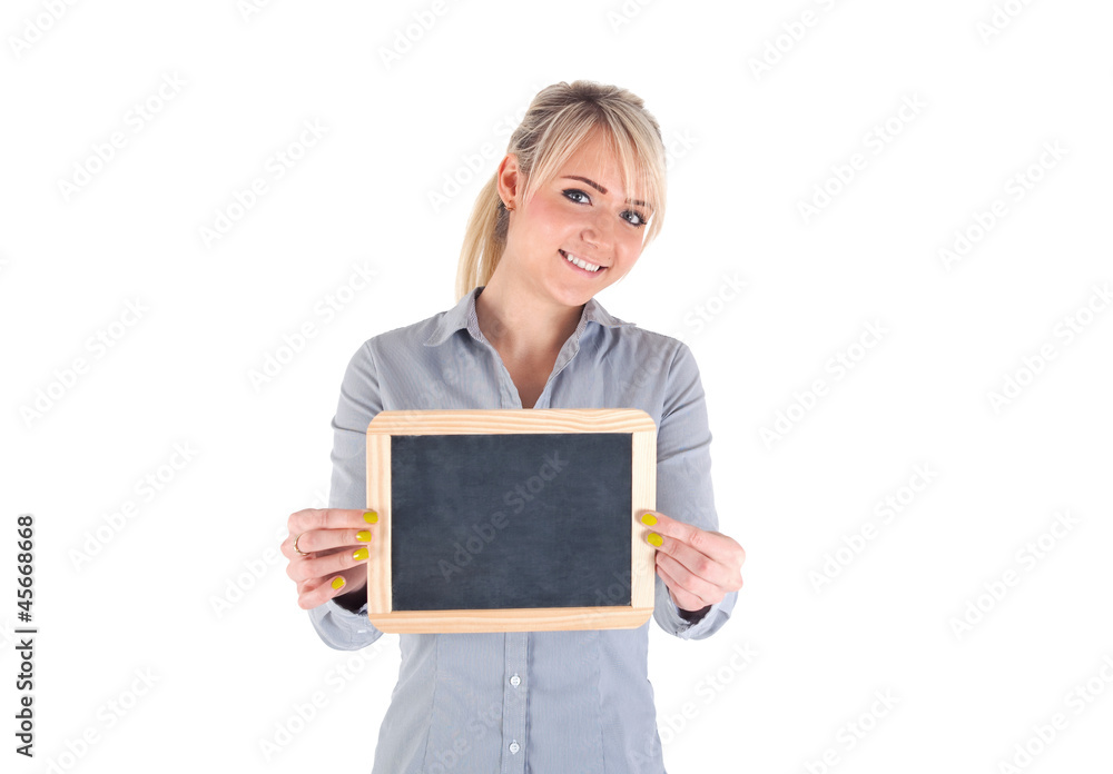 Frau mit Tafel Frau mit Tafel
