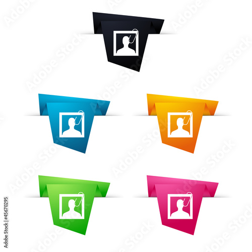 Symbole vectoriel papier origami profil / photo