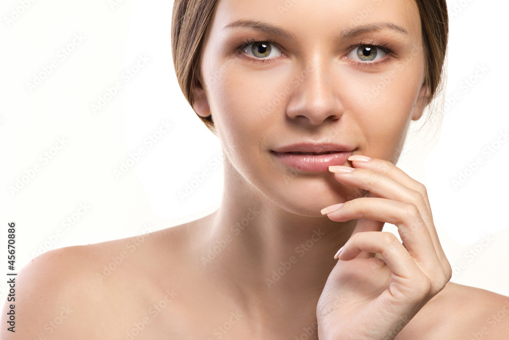 portrait of a beautiful girl with beautiful hand portrait of a beautiful girl with beautiful hand