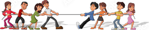 Group of children playing Tug Of War