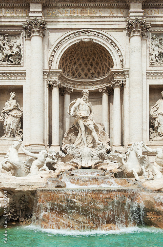 Trevi Fountain detail in Rome, Italy.