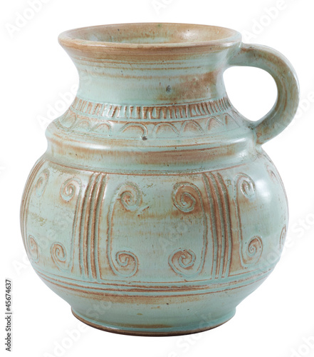 Pottery jug isolated