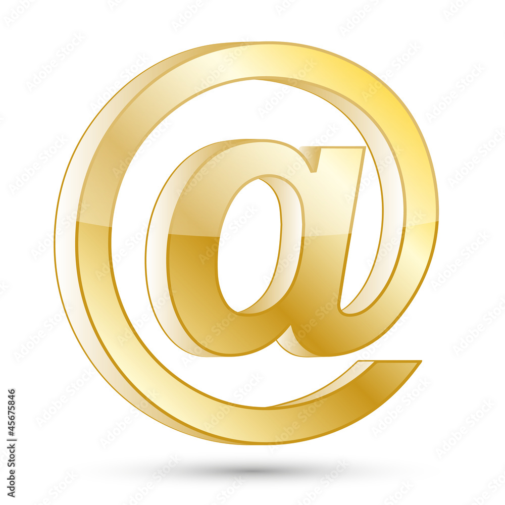 Obraz premium Email Icon 3D GOLD - Kontakt, Support Zeichen