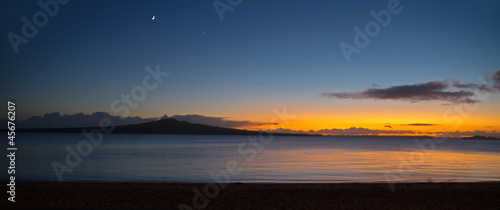 Rangitoto Island at Dawn Panorama