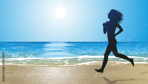 Running on a beach