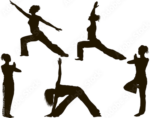 Yoga Poses Silhouettes
