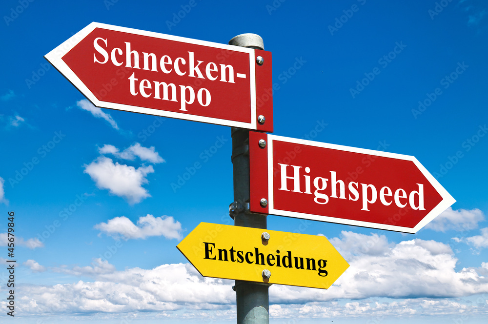 Fototapeta premium Schneckentempo vs Highspeed