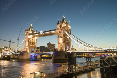 Beautiful colors of Tower Bridge at Dusk - London