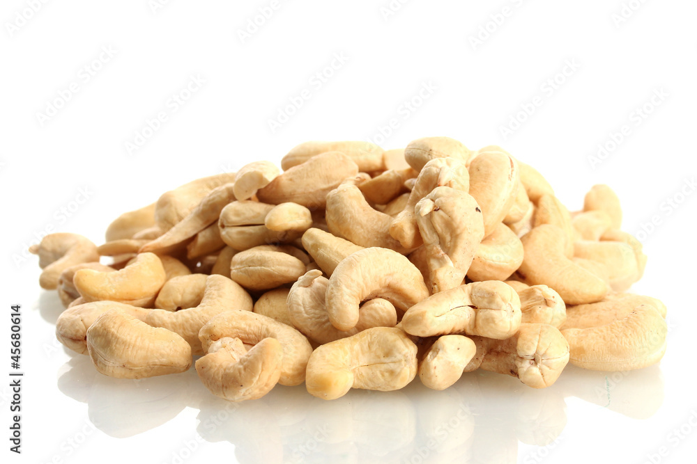 tasty cashew nuts, isolated on white tasty cashew nuts, isolated on white