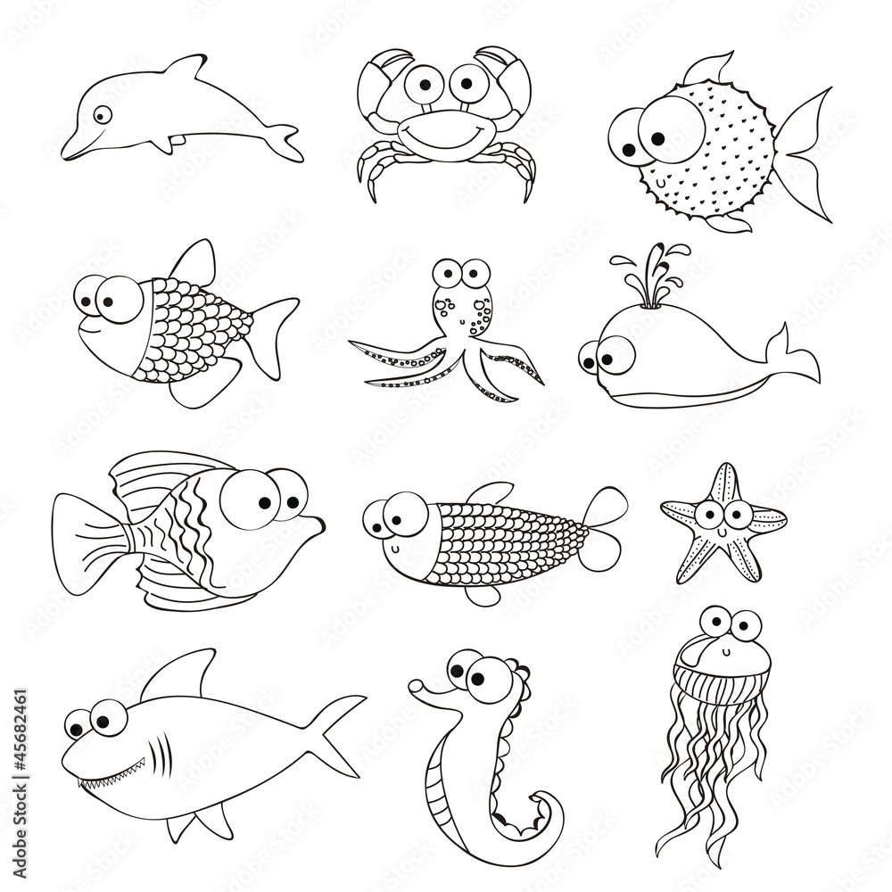 Fototapeta premium fish Drawings