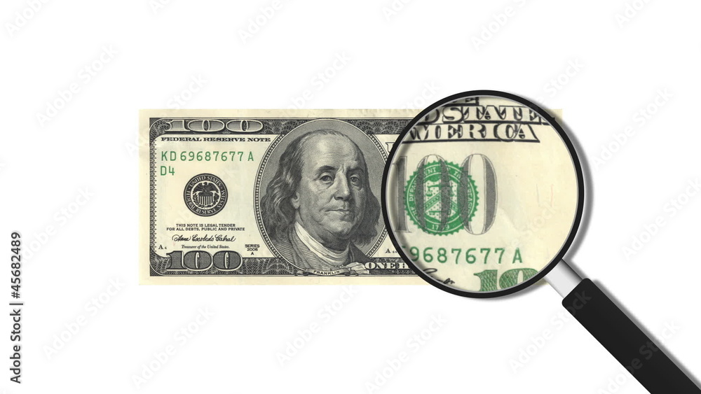 100 dollars Magnified 100 dollars Magnified