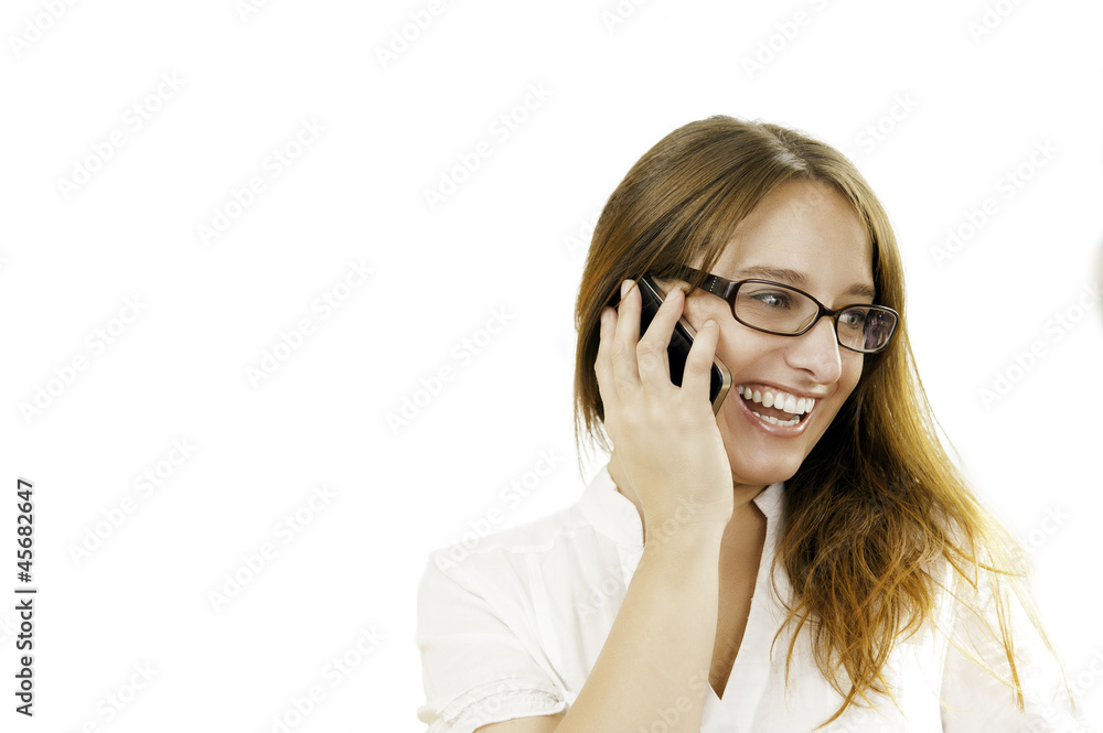 Young woman laughing on the phone