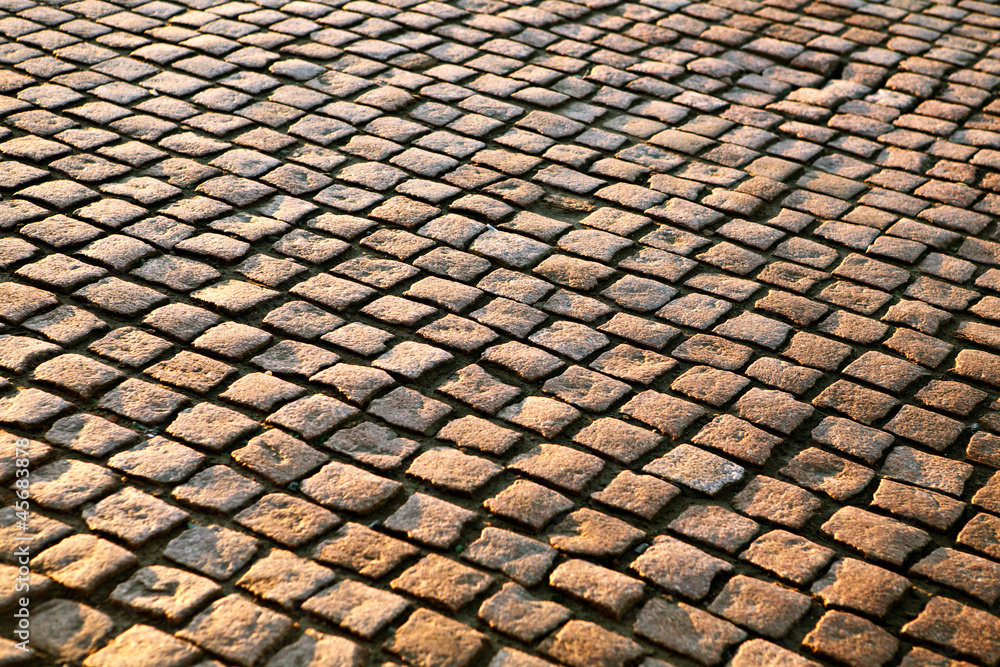 Brick pavement in a city