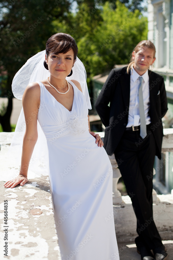 wedding couple in their wedding day wedding couple in their wedding day