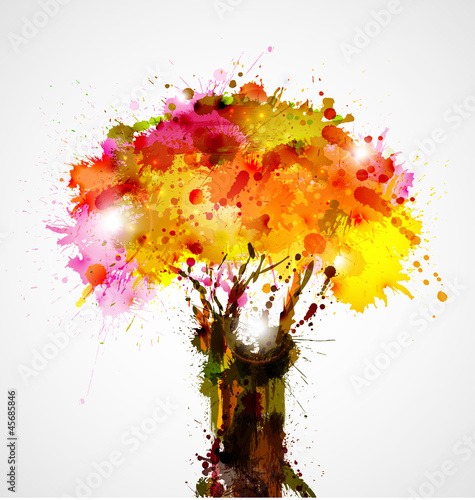 Thick abstract tree forming by blots