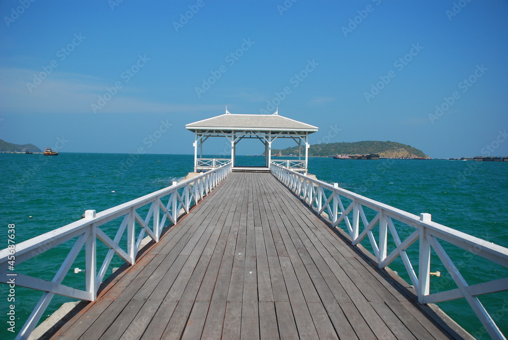 Wood Bridge, The Bridge at Sichang Island, Thailand Wood Bridge, The Bridge at Sichang Island, Thailand