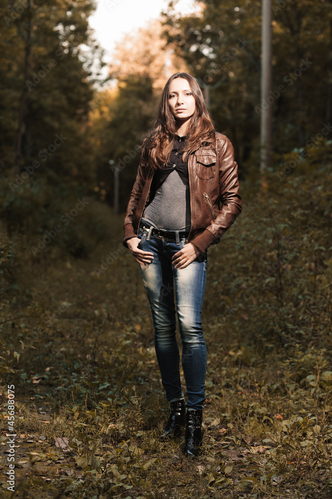 Early autumn portrait of girl
