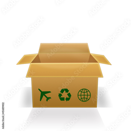 Caja de carton abierta, icono.