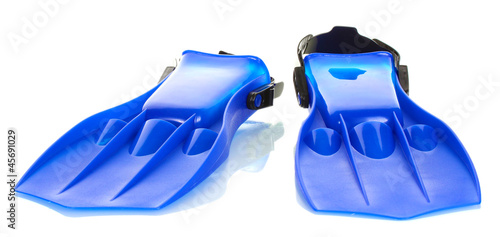 blue flippers isolated on white.