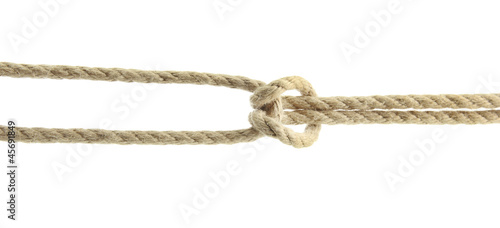 Fototapeta Naklejka Na Ścianę i Meble -  rope with knot, isolated on white