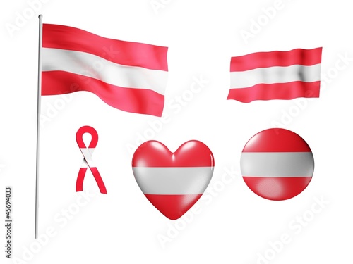 The Austria flag - set of icons and flags Free Download The Austria flag - set of icons and flags - GFXLoad