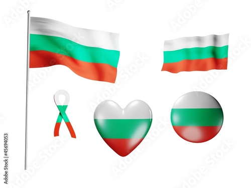 The Bulgaria flag - set of icons and flags Free Download The Bulgaria flag - set of icons and flags - GFXLoad