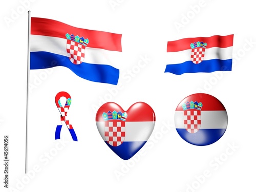 The Croatia flag - set of icons and flags Free Download The Croatia flag - set of icons and flags - GFXLoad