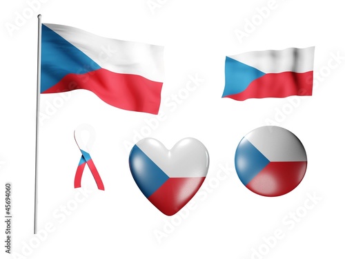 The Czech flag - set of icons and flags Free Download The Czech flag - set of icons and flags - GFXLoad