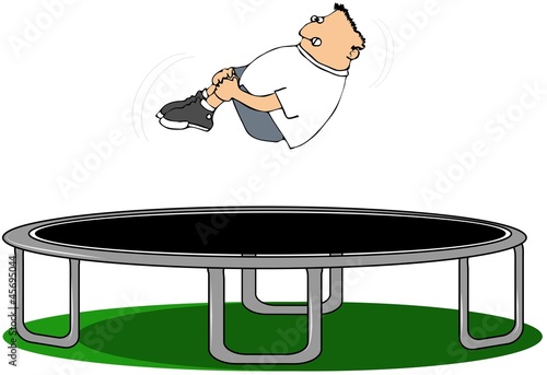 Boy on a trampoline