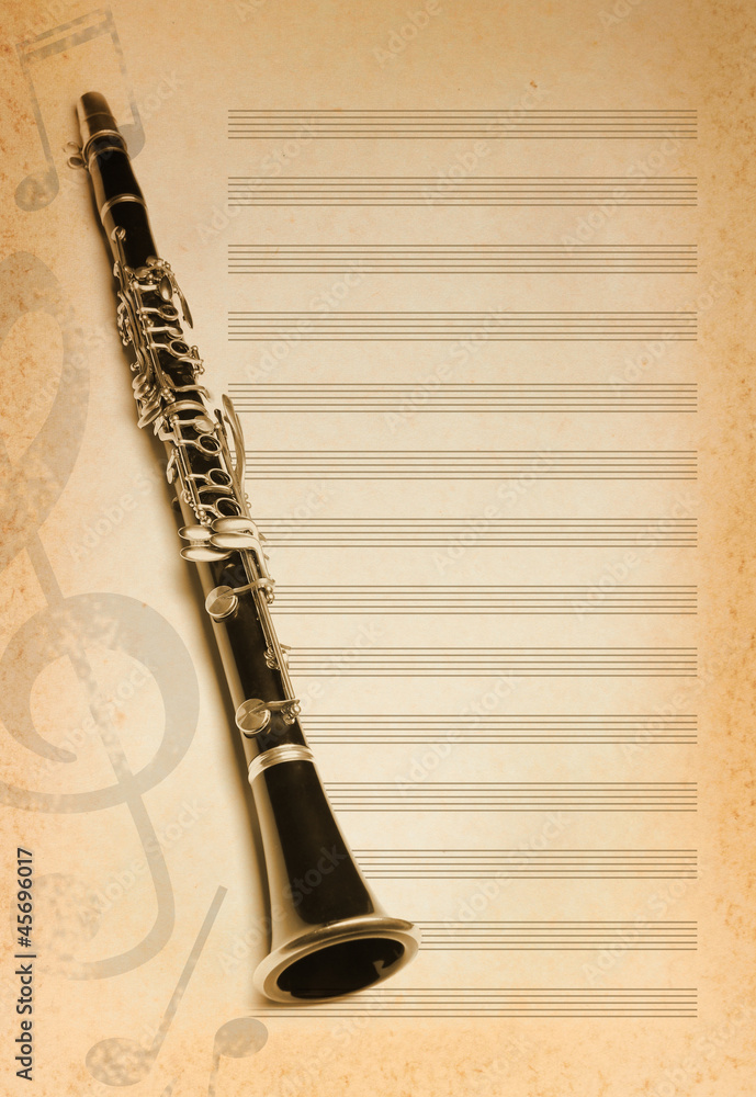 Obraz premium musical background with flute
