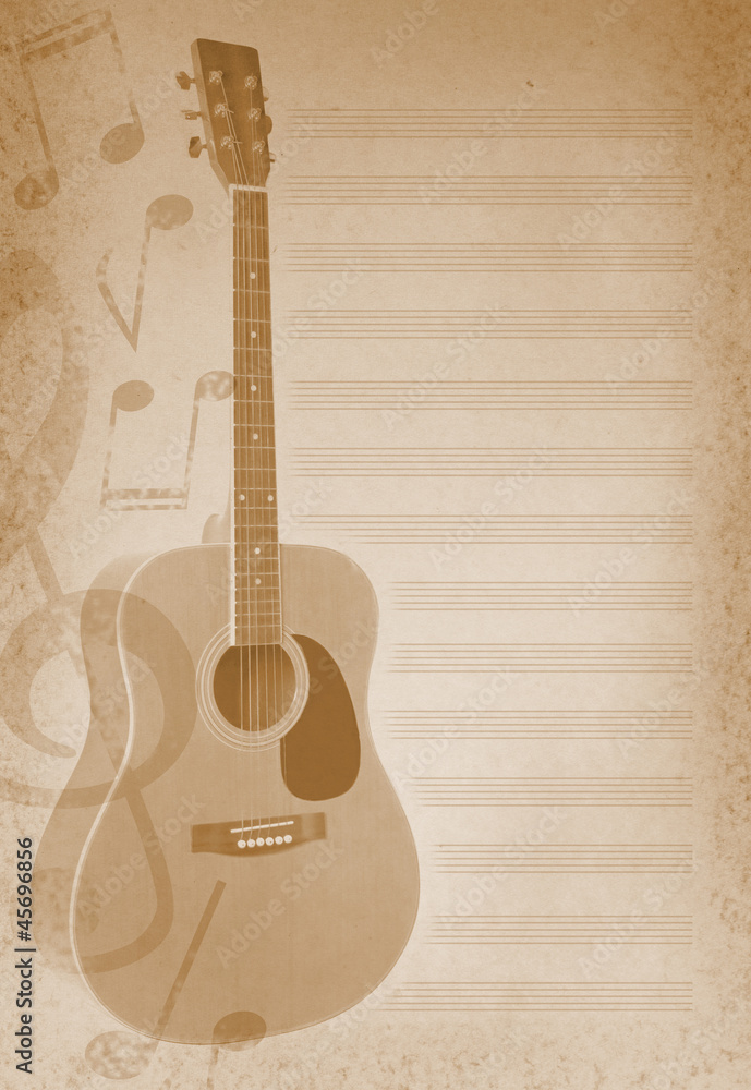 Fototapeta premium musical background with guitar