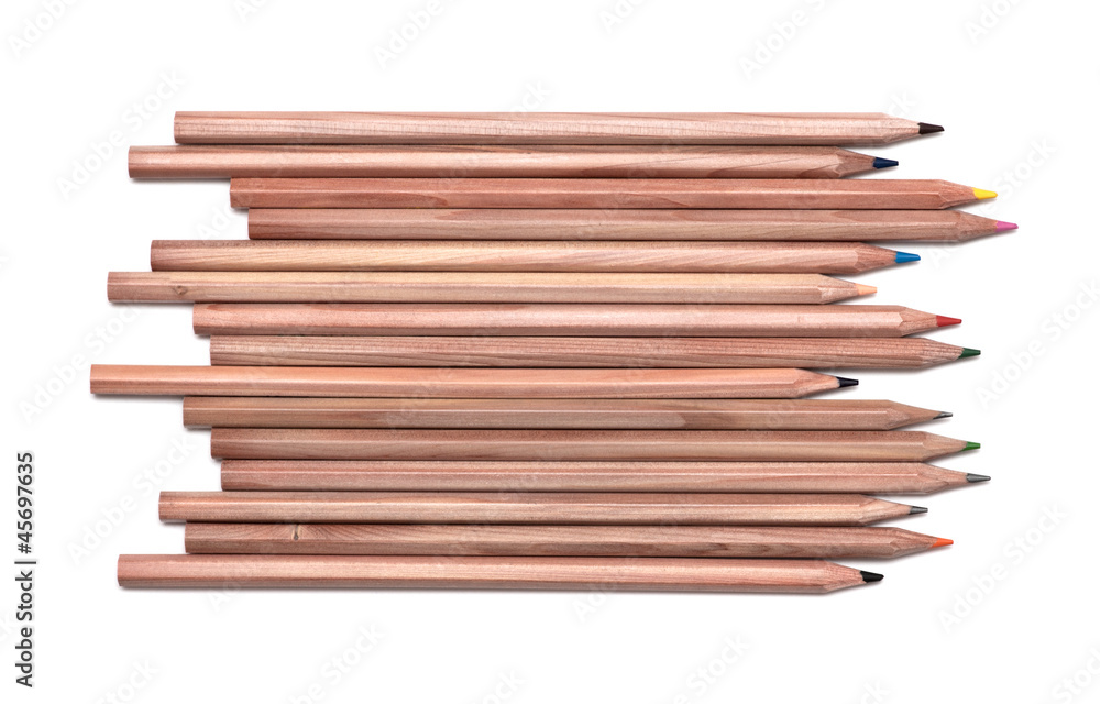 Fototapeta premium Colored pencils isolated on white