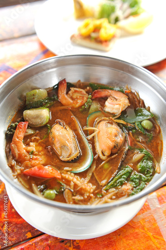 Thai hot and spicy soup seafood