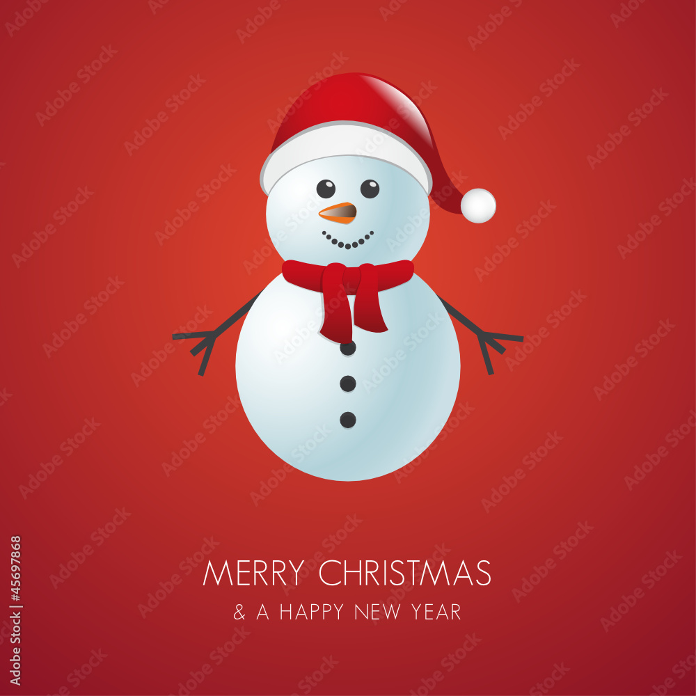 snowman with scarf and santa claus hat snowman with scarf and santa claus hat