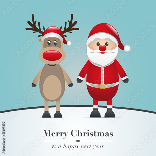 santa claus and reindeer