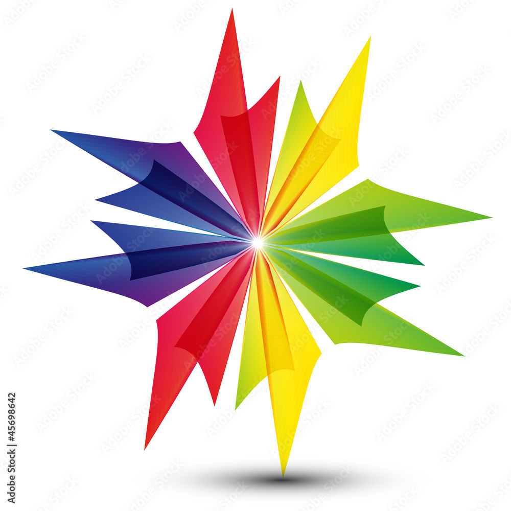 colorful star shape, logo colorful star shape, logo